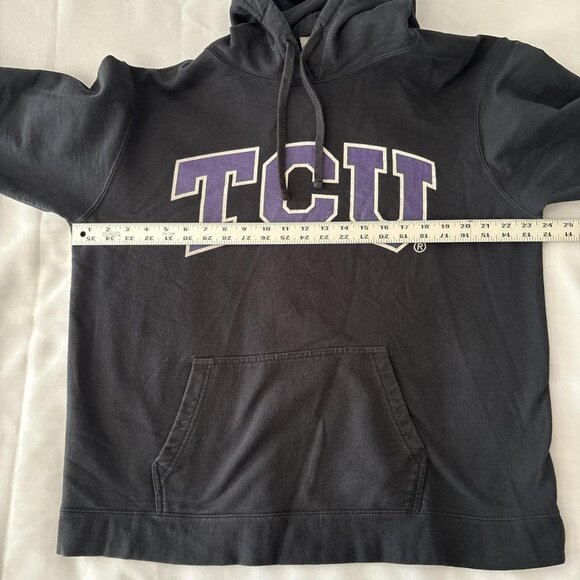 TCU (Texas Christian University) Black Hoodie with Purple Lettering. Size XL - Picture 4 of 5